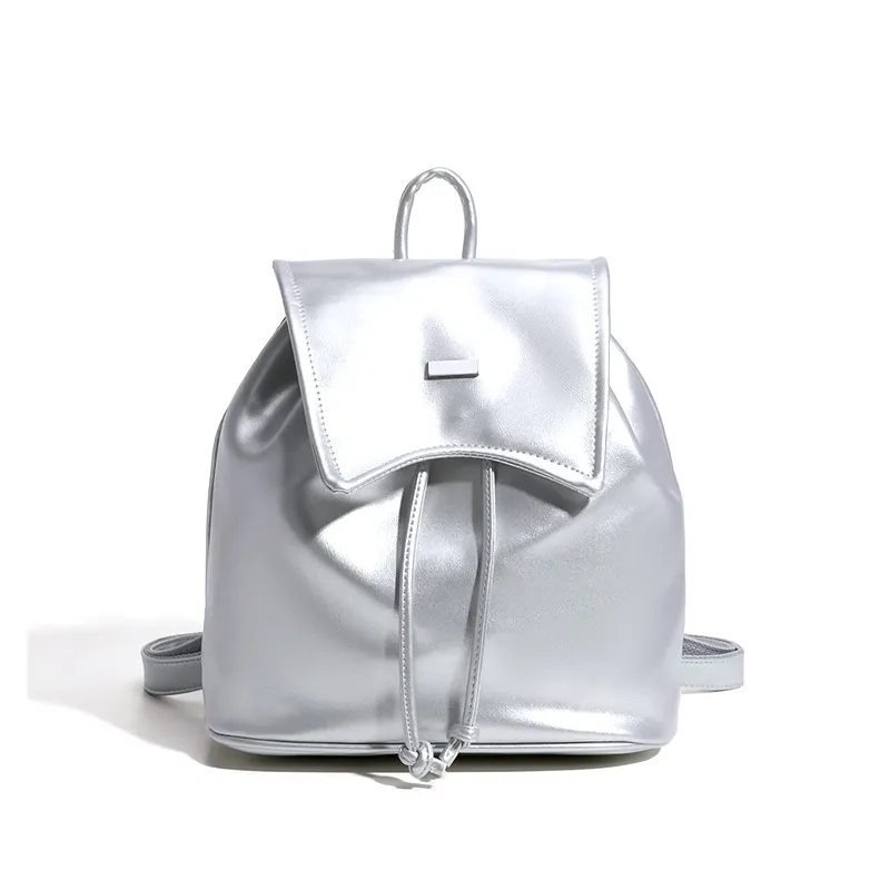 Korean hopea, pehmeä nahkainen reppu naisten reppulaukku
