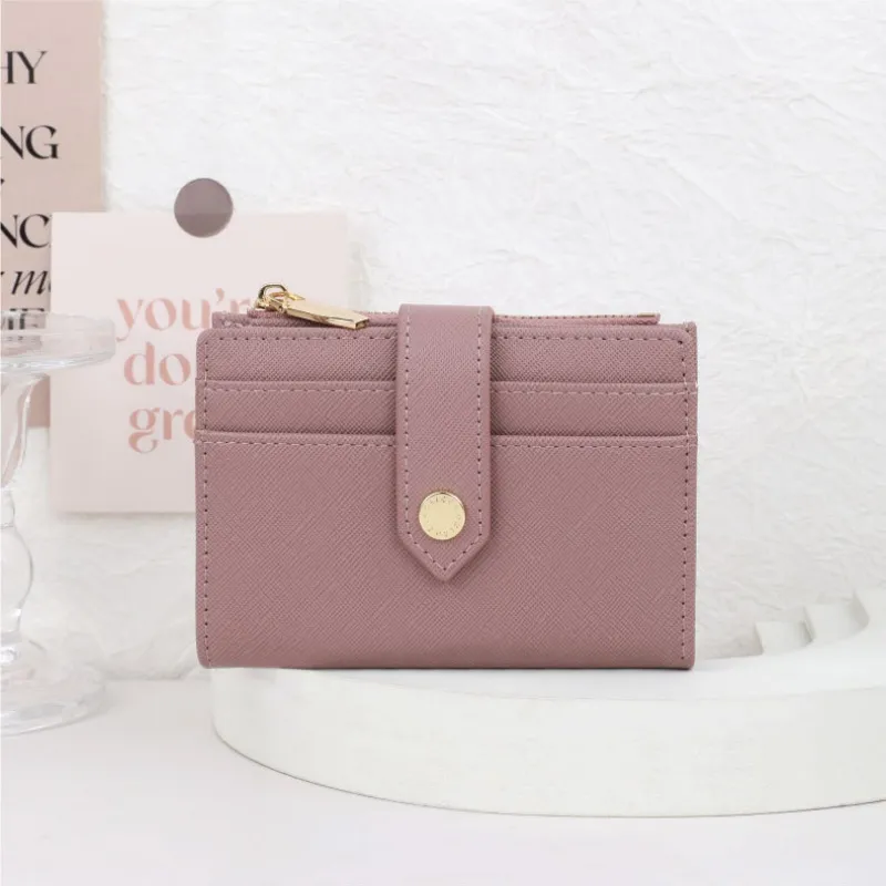 Designer naisten henkilökorttipidike Bifold lompakko napsautuskiinnikkeellä